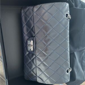 CHANEL Navy Quilted Shoulder Bag